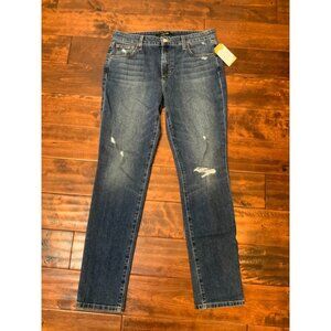 Joe's Jeans Medium Wash Boyfriend Slim Ankle Distressed Blue Denim Jeans Size 28